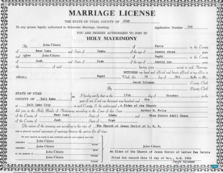 Download USA Office of marriage register certificate of marriage Photoshop template